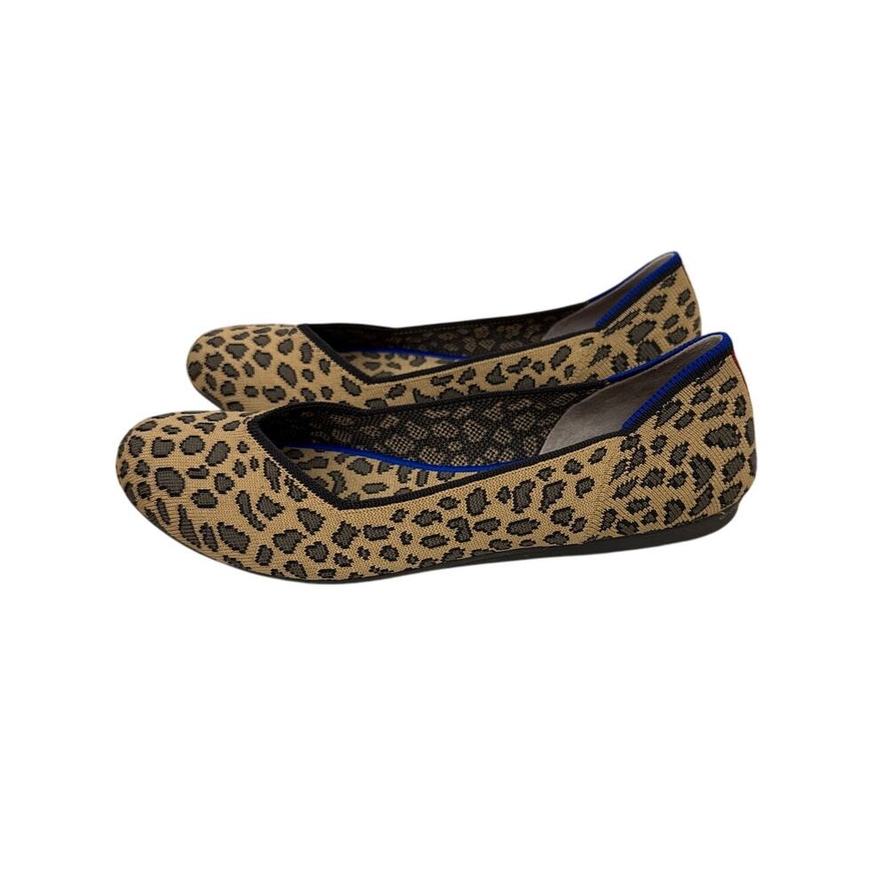 Rothy's Leopard Print Tan and Black Flats